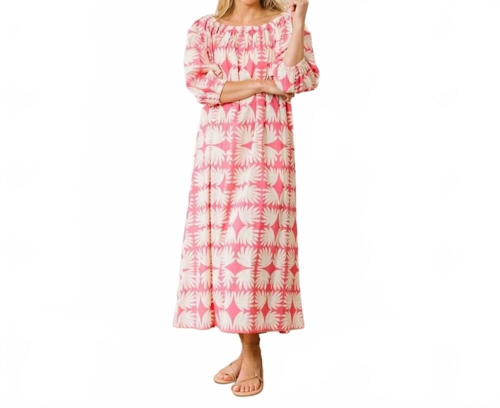 NEW SUNSHINE TIENDA tile ace dress in pink lemonade